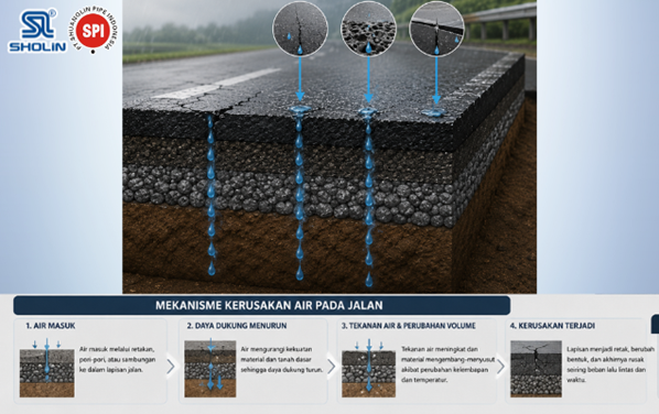 Mekanisme Kerusakan Air pada Jalan