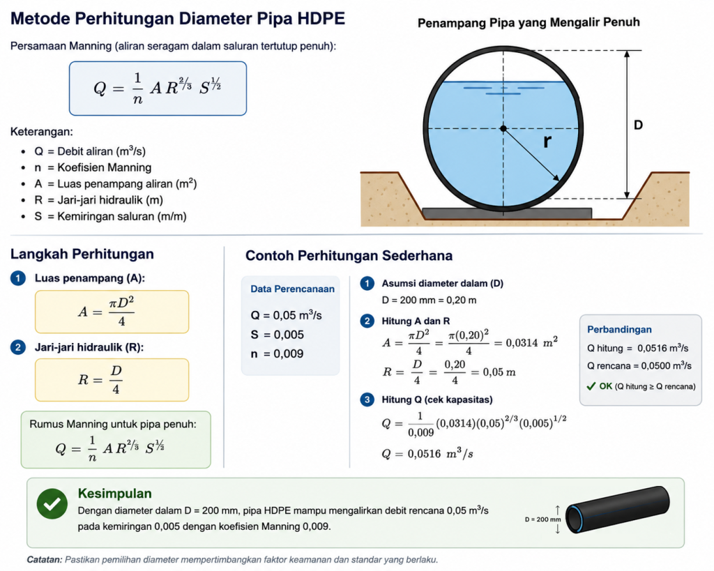 Metode Perhitungan Diameter Pipa HDPE