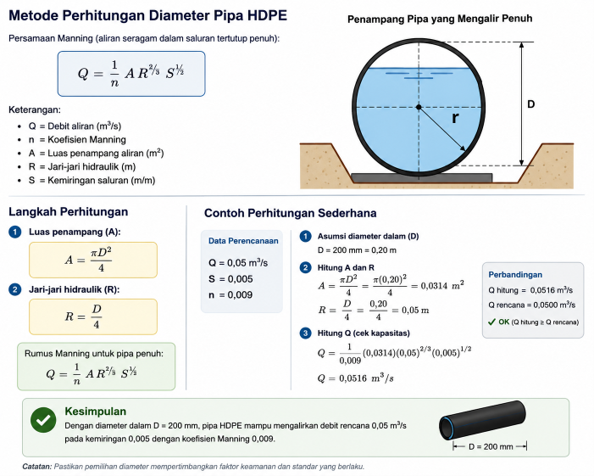 Metode Perhitungan Diameter Pipa HDPE